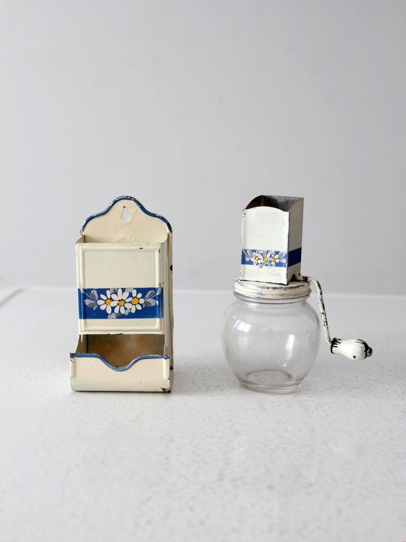 vintage enamel kitchen set by Kitchen Beautilities circa 1930s - 1940s