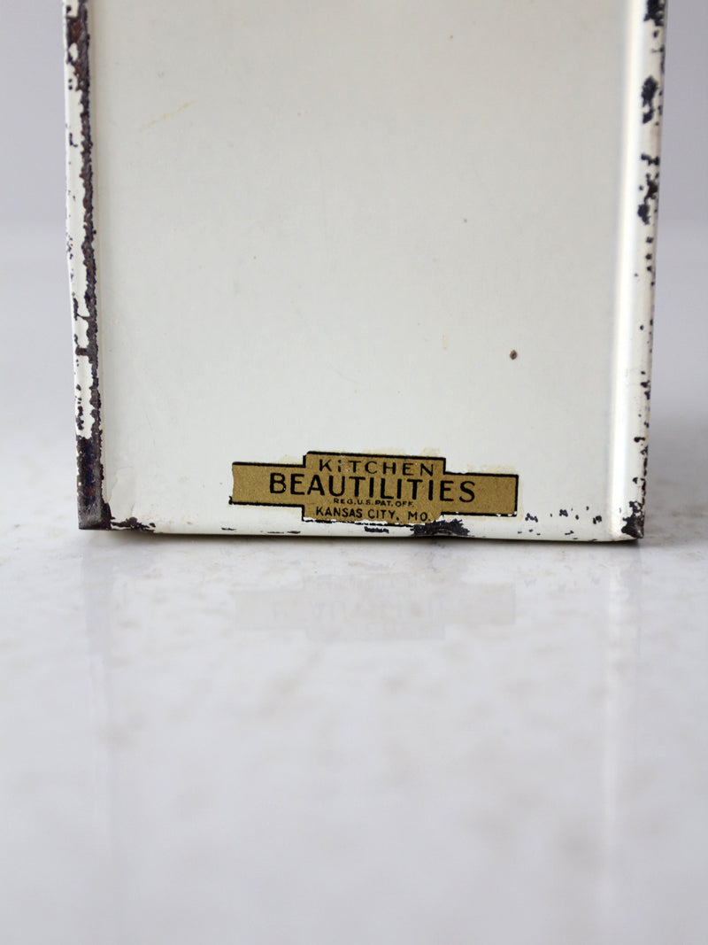 vintage enamel kitchen set by Kitchen Beautilities circa 1930s - 1940s