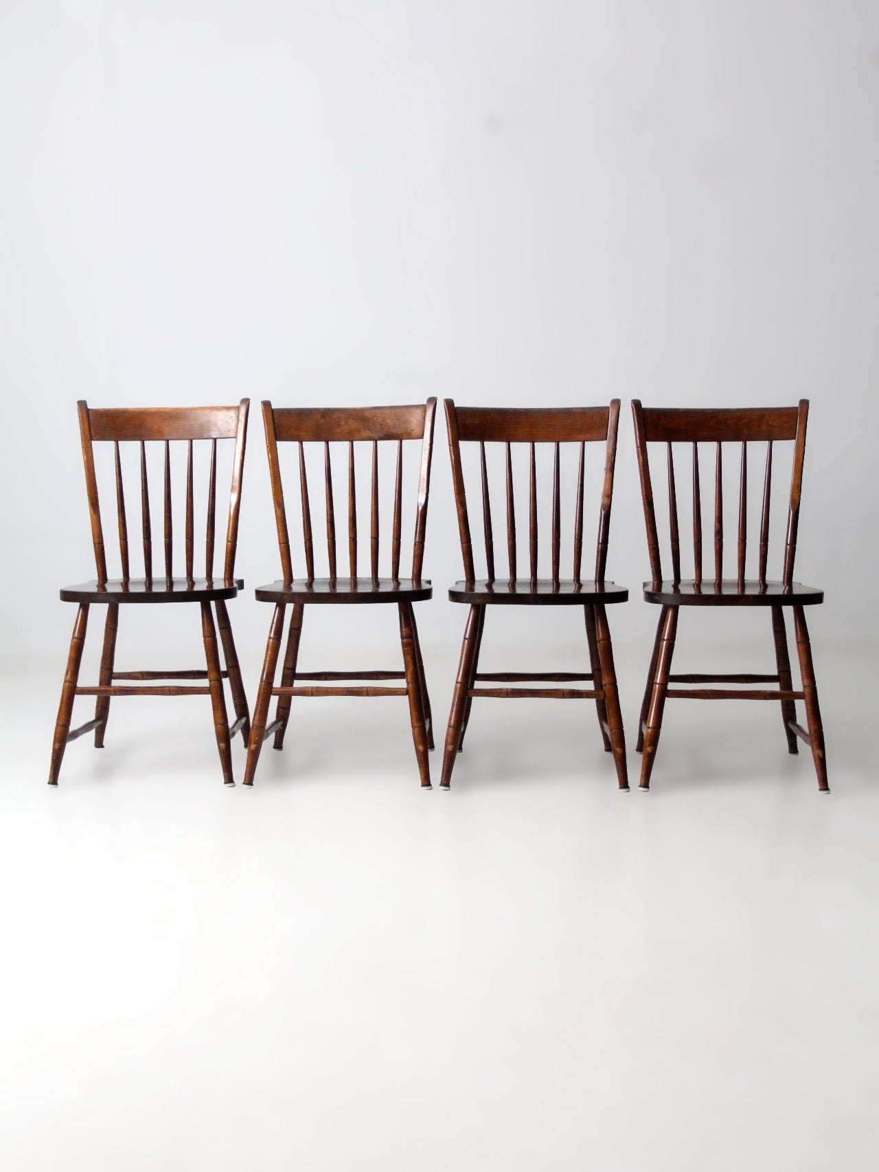 set of four vintage American Windsor dining chairs