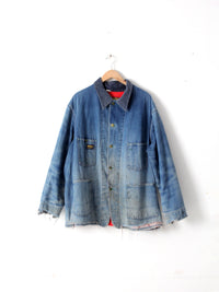 vintage distressed denim chore coat