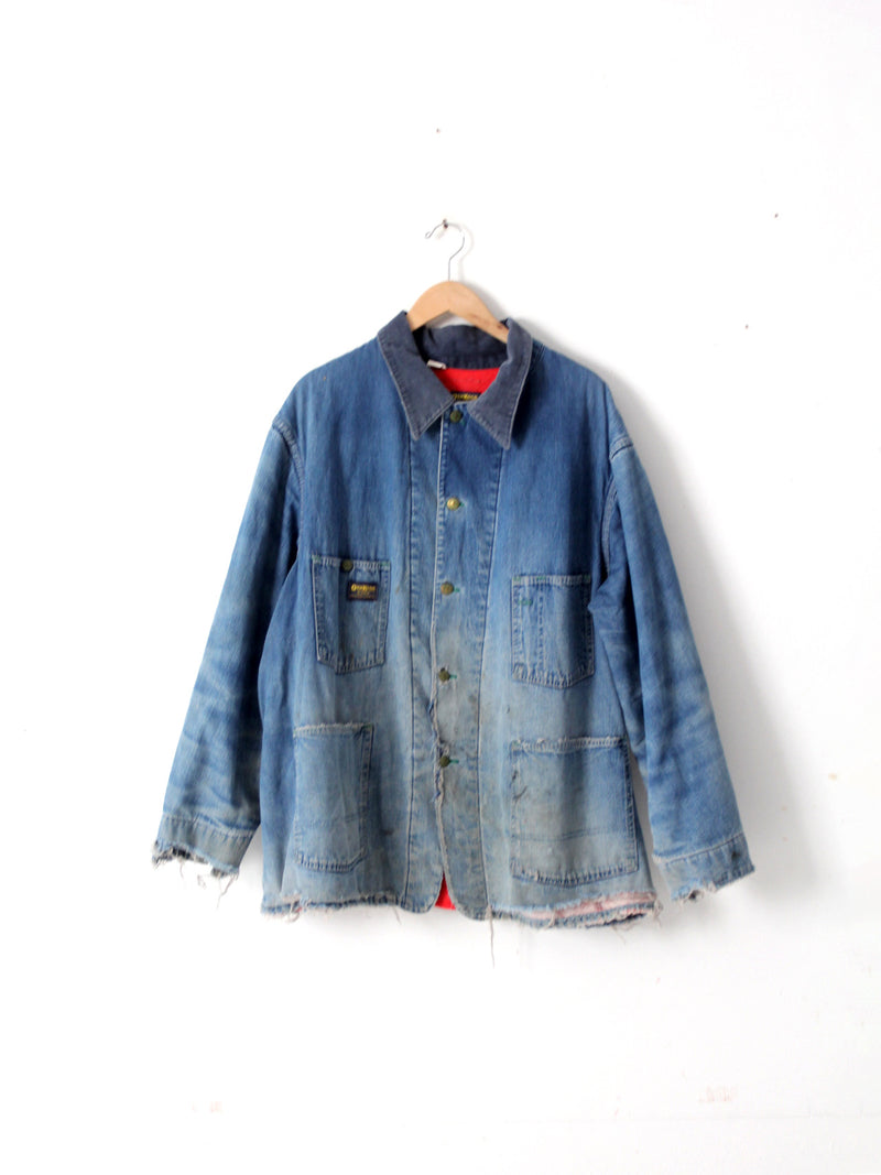 vintage distressed denim chore coat