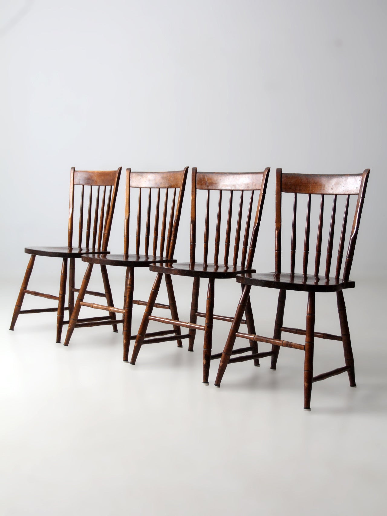 set of four vintage American Windsor dining chairs