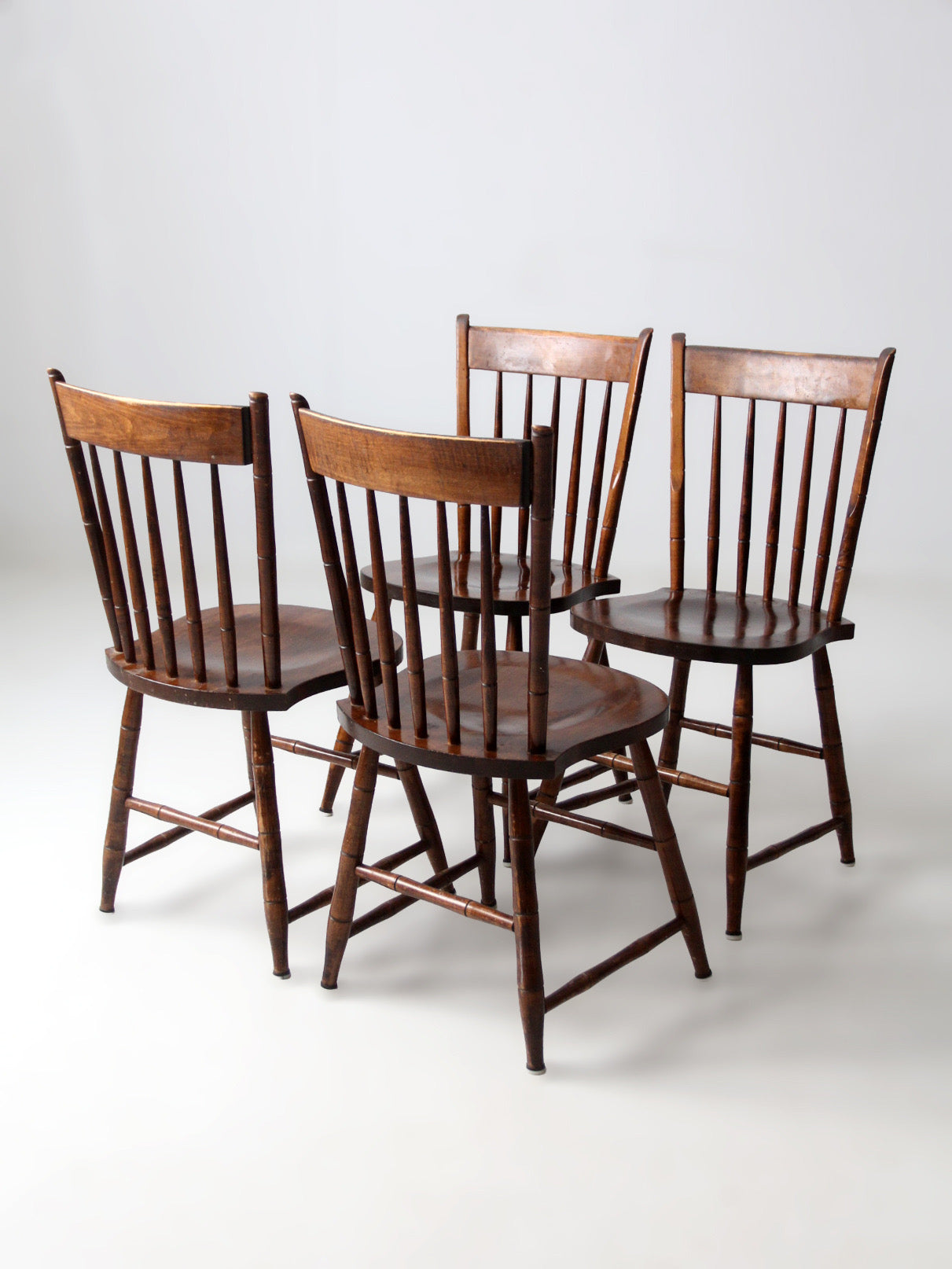 set of four vintage American Windsor dining chairs