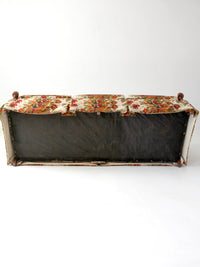 vintage Colonial Revival pheasant floral sofa