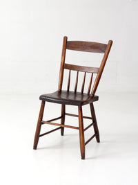 antique plank seat spindle back side chair