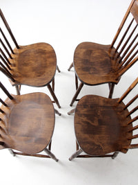 set of four vintage American Windsor dining chairs