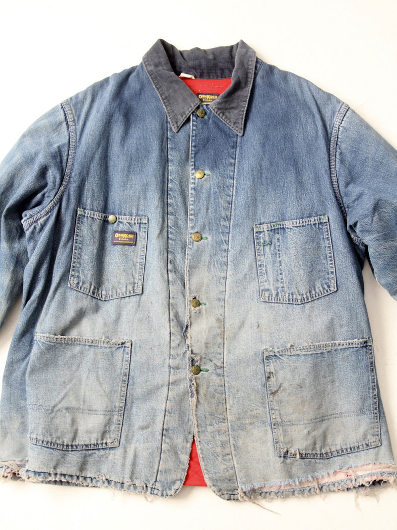 vintage distressed denim chore coat