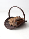 vintage wicker firewood basket