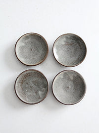 vintage small studio pottery plates set of 4