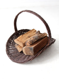 vintage wicker firewood basket