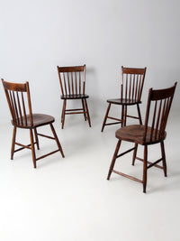 set of four vintage American Windsor dining chairs