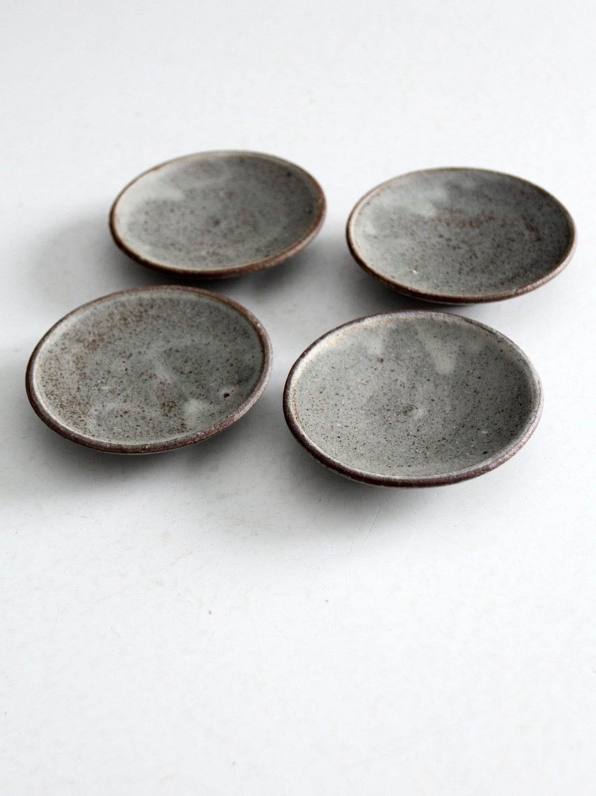 vintage small studio pottery plates set of 4