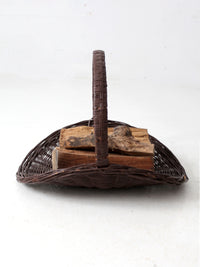 vintage wicker firewood basket