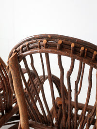 vintage Adirondack bent willow chair and rocker pair