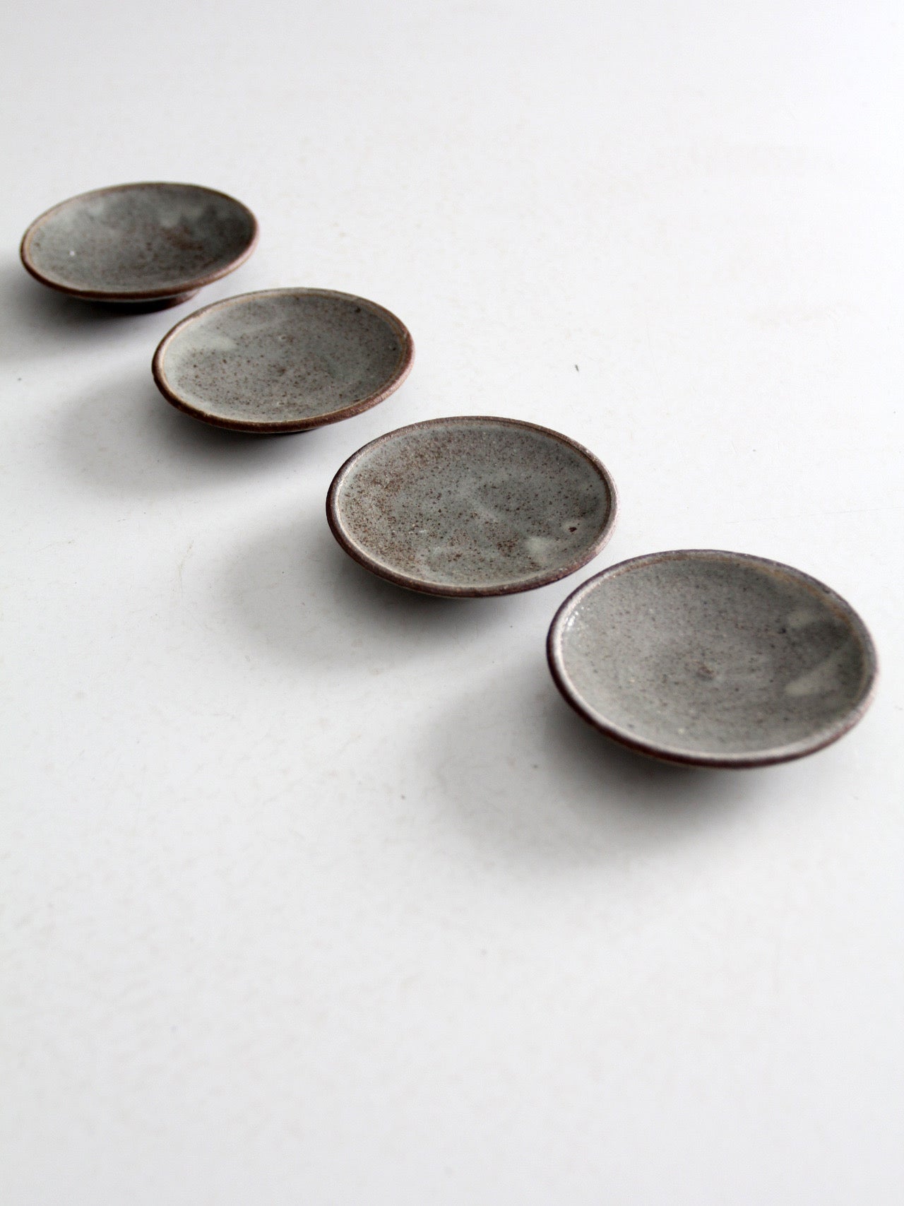 vintage small studio pottery plates set of 4
