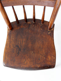 antique plank seat spindle back side chair