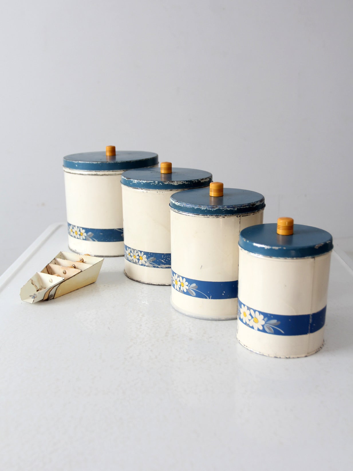 vintage enamel kitchen set by Kitchen Beautilities circa 1930s - 1940s