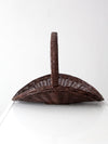 vintage wicker firewood basket