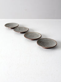 vintage small studio pottery plates set of 4