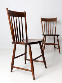 set of four vintage American Windsor dining chairs