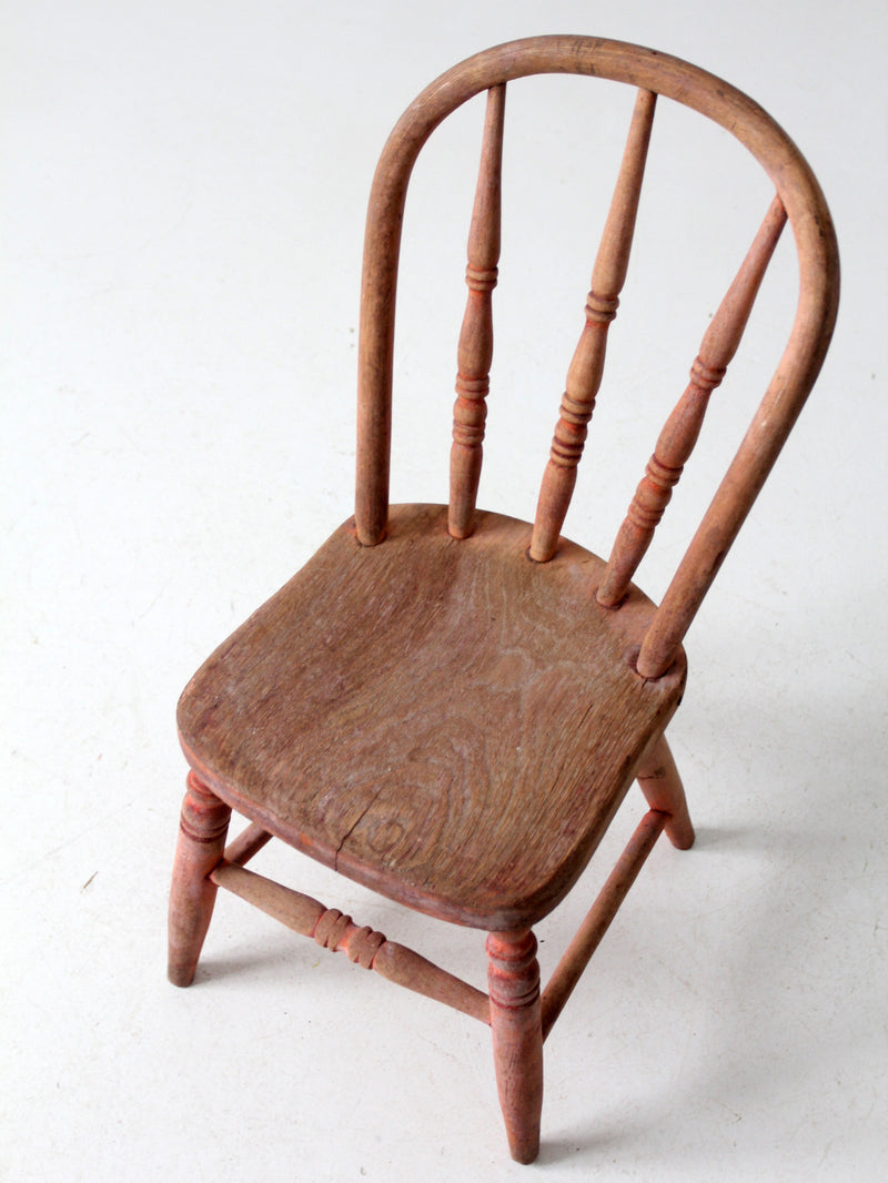 antique children's spindle back chair