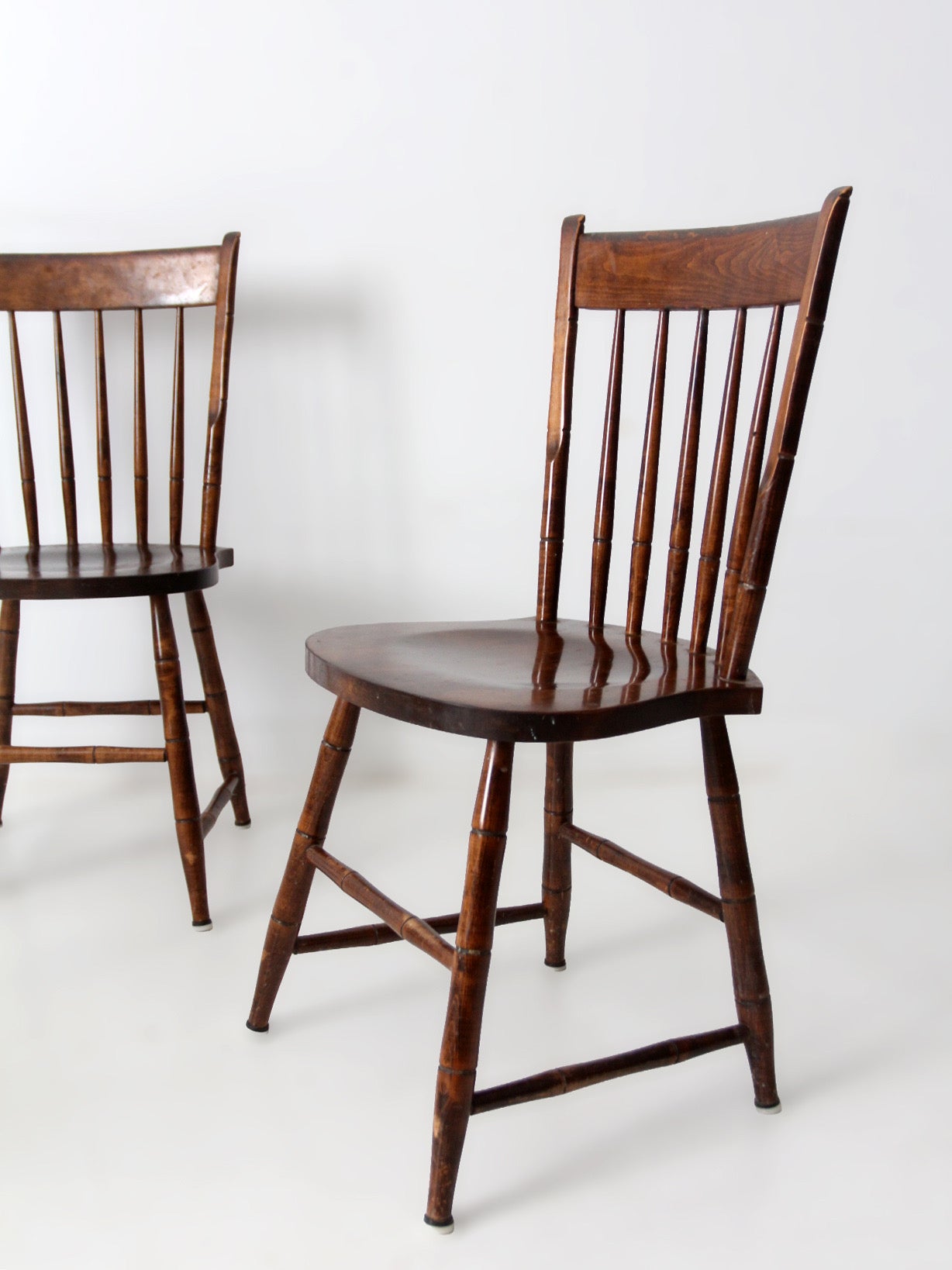 set of four vintage American Windsor dining chairs