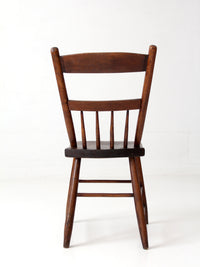 antique plank seat spindle back side chair