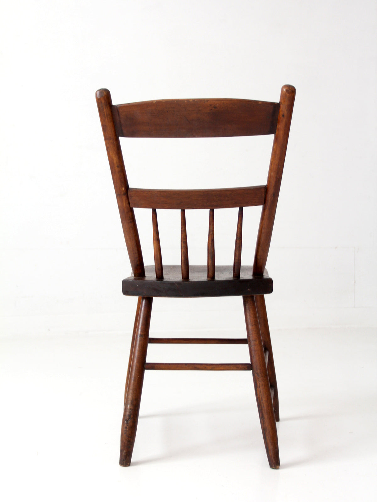 antique plank seat spindle back side chair