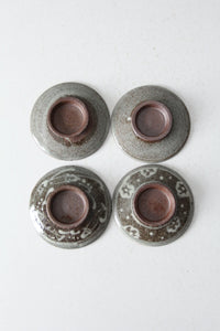 vintage small studio pottery plates set of 4
