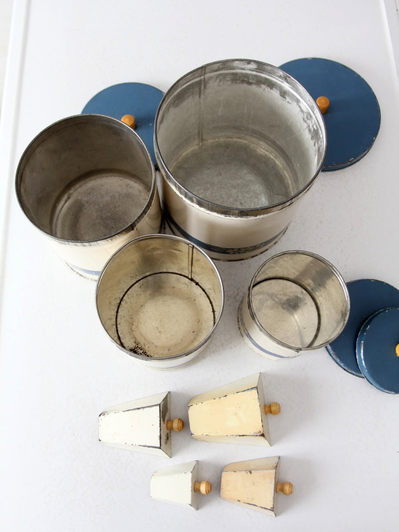 vintage enamel kitchen set by Kitchen Beautilities circa 1930s - 1940s