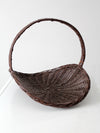 vintage wicker firewood basket