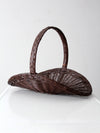 vintage wicker firewood basket