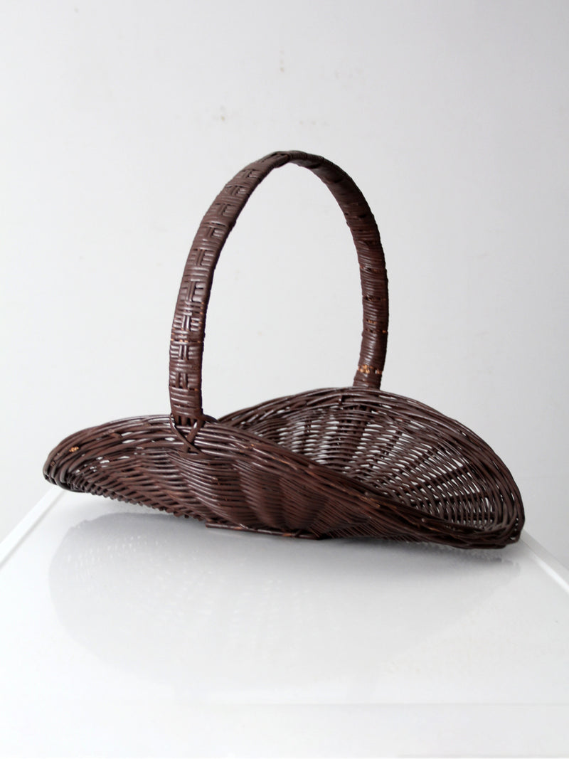 vintage wicker firewood basket