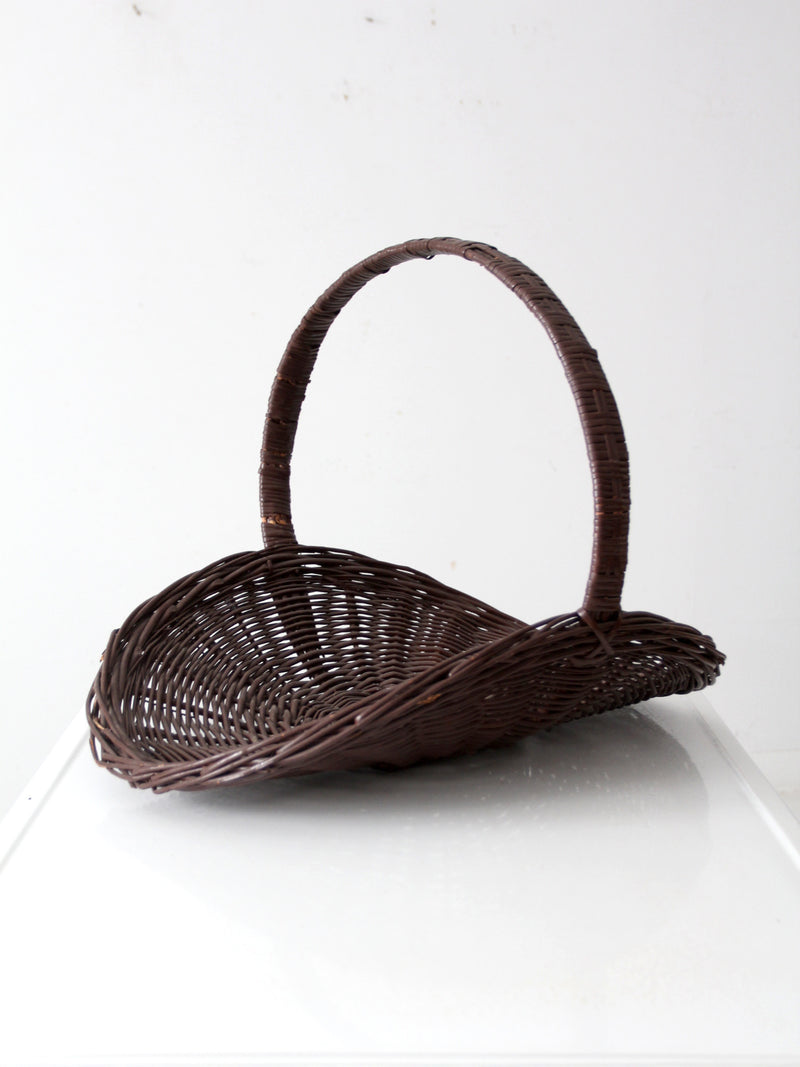 vintage wicker firewood basket