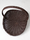 vintage wicker firewood basket