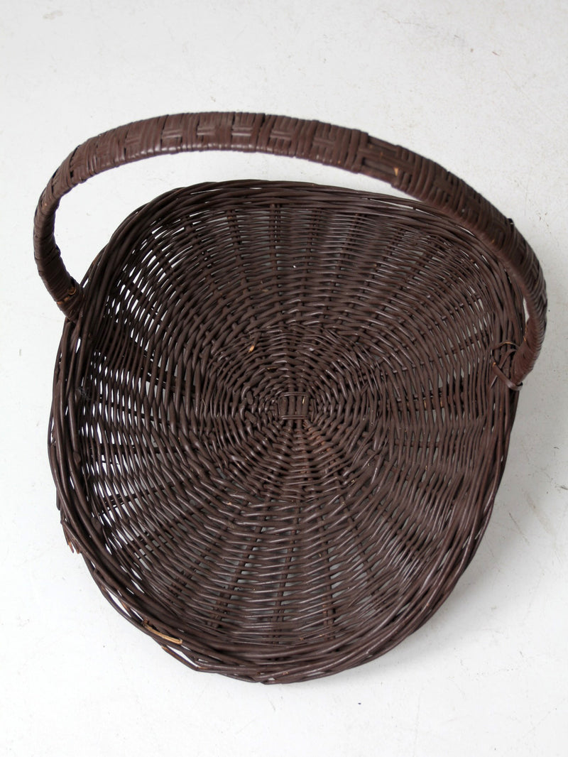 vintage wicker firewood basket