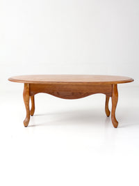 vintage oval oak French Provincial coffee table