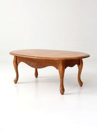 vintage oval oak French Provincial coffee table