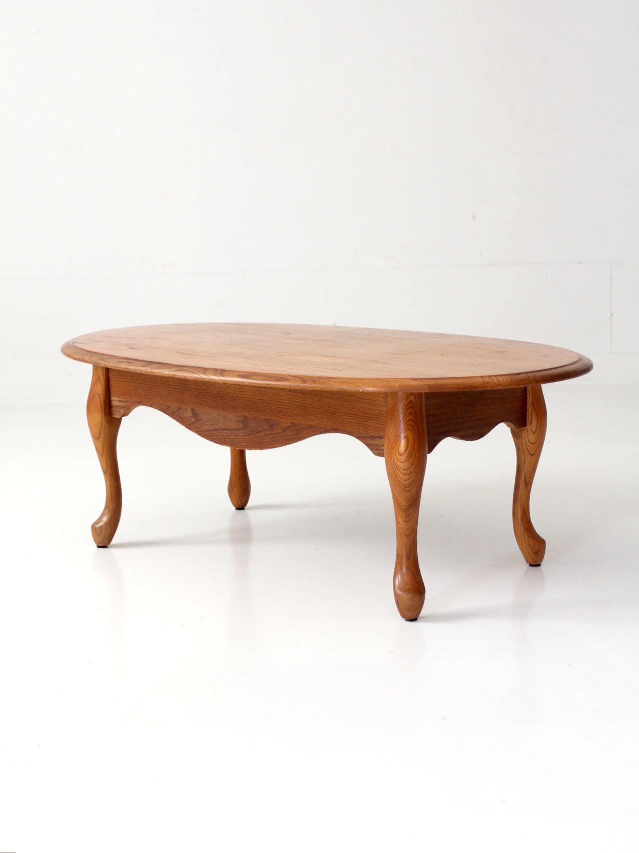 vintage oval oak French Provincial coffee table