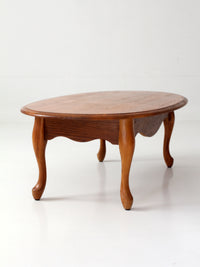vintage oval oak French Provincial coffee table