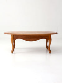 vintage oval oak French Provincial coffee table