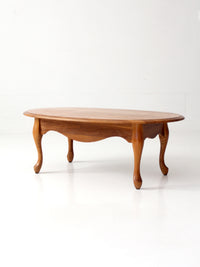 vintage oval oak French Provincial coffee table