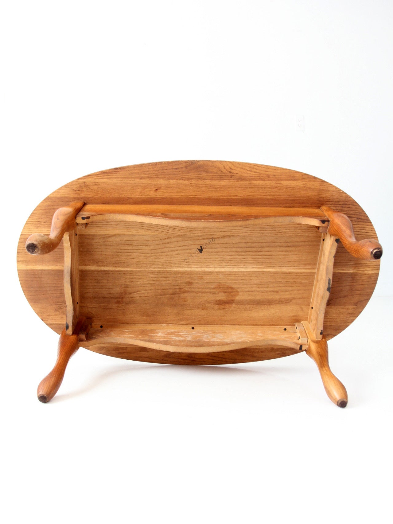 vintage oval oak French Provincial coffee table