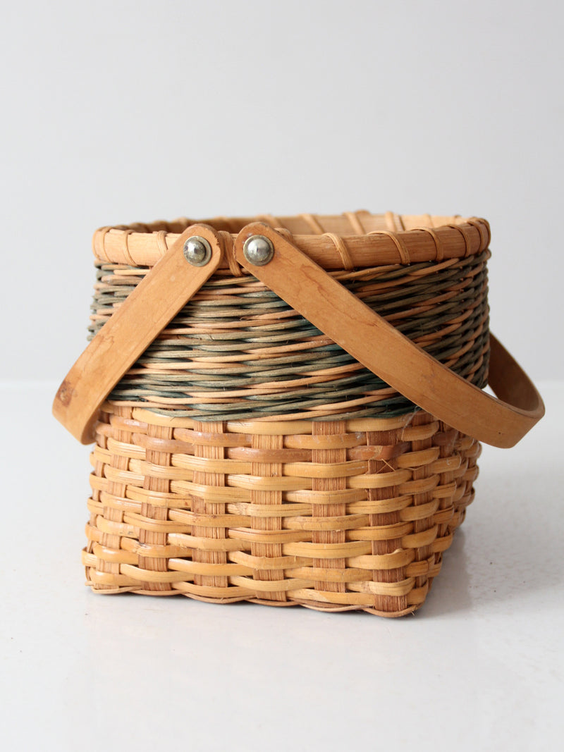 vintage splint weave basket