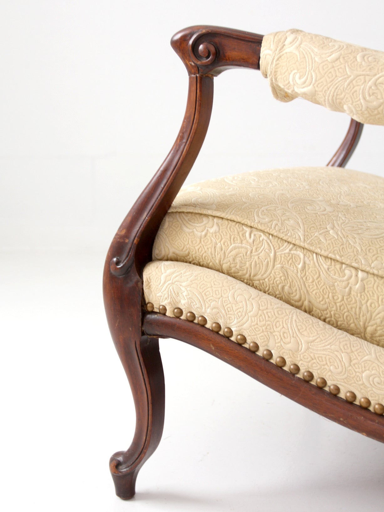 vintage French Provincial upholstered lounge chair