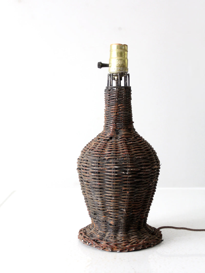 vintage wicker table lamp