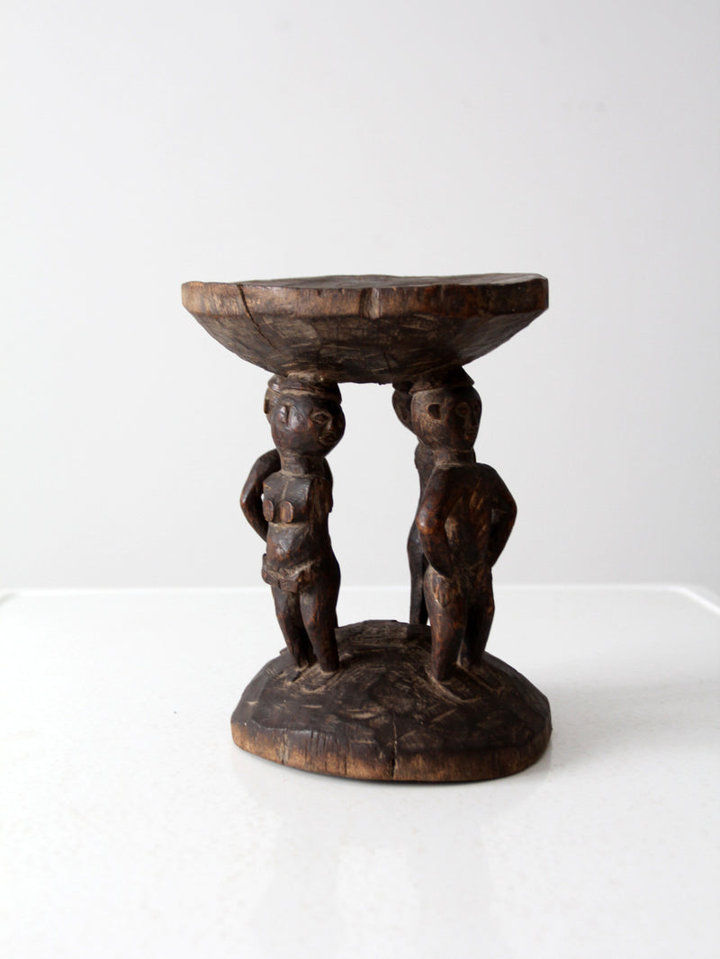 vintage African tribal art stool