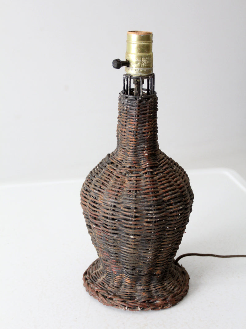 vintage wicker table lamp