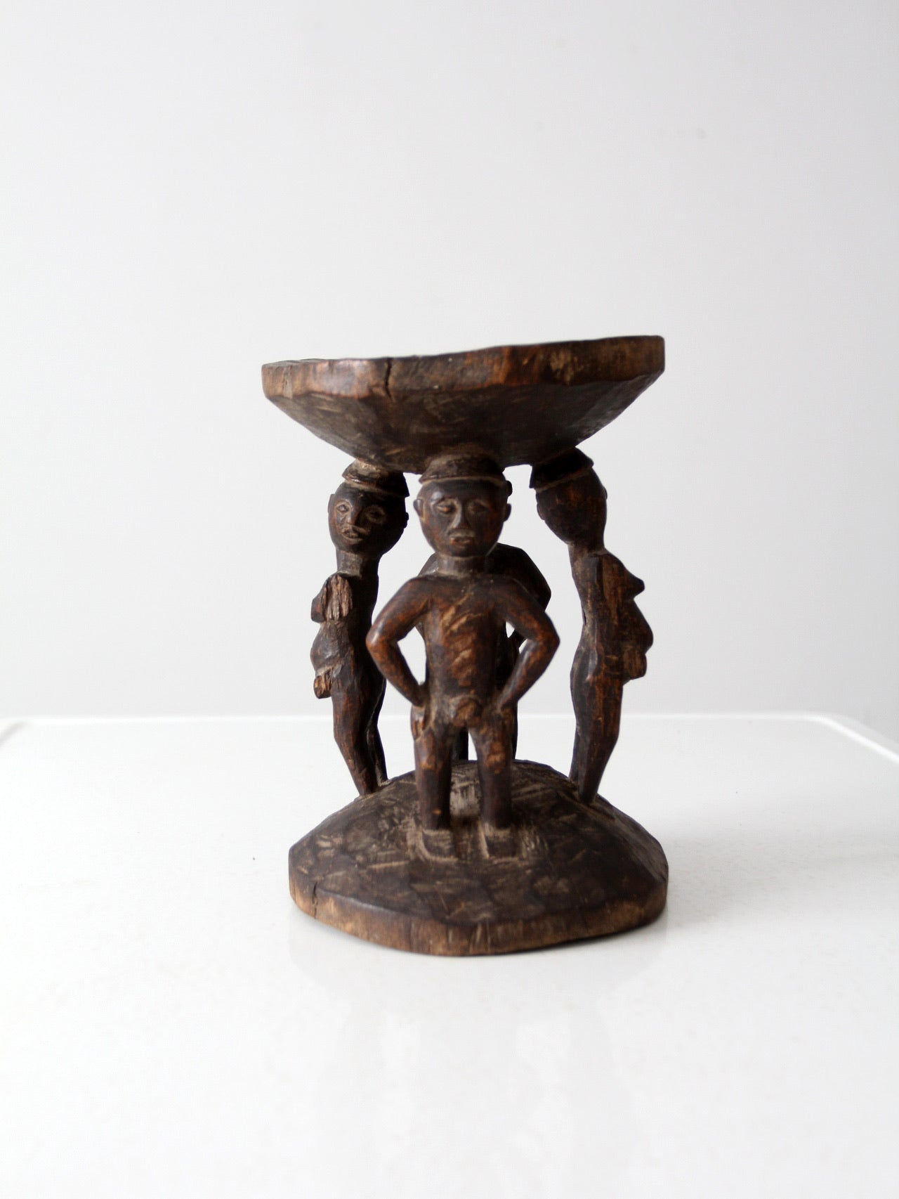 vintage African tribal art stool