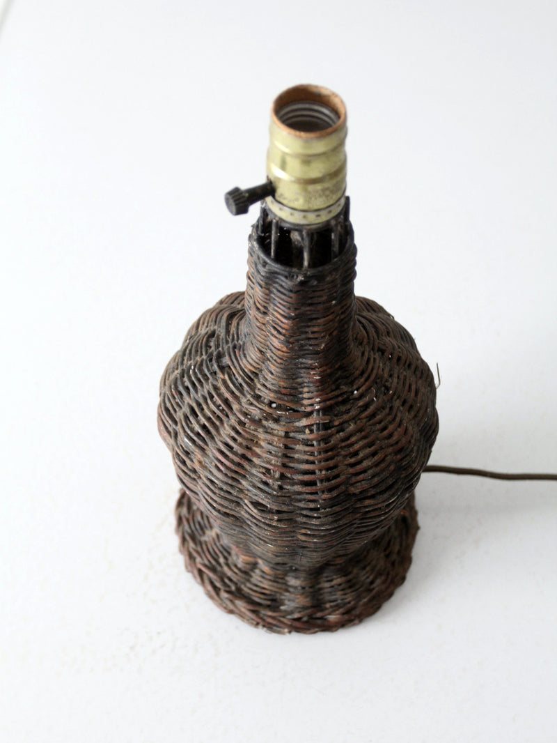 vintage wicker table lamp